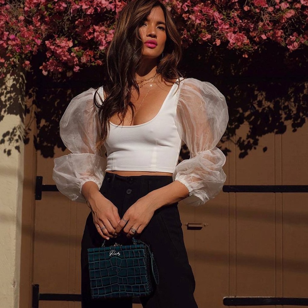 Portifino Blouse (Gabby Mesh Sleeve)